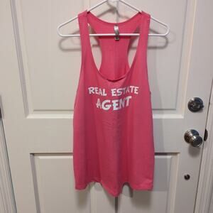 NWOT Womens pink Real Estate Agent tank top razorback sz medium